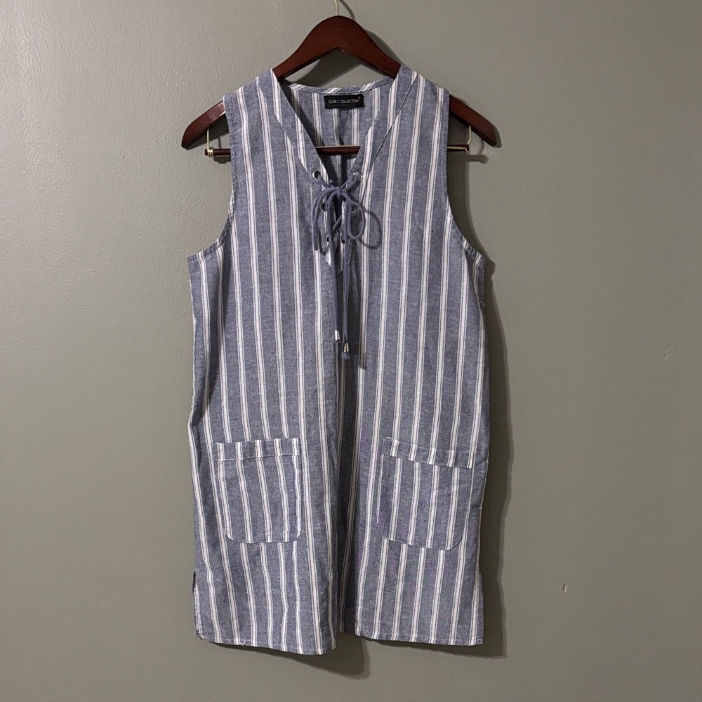Club Z Collection Nautical Blue and White Striped Dress